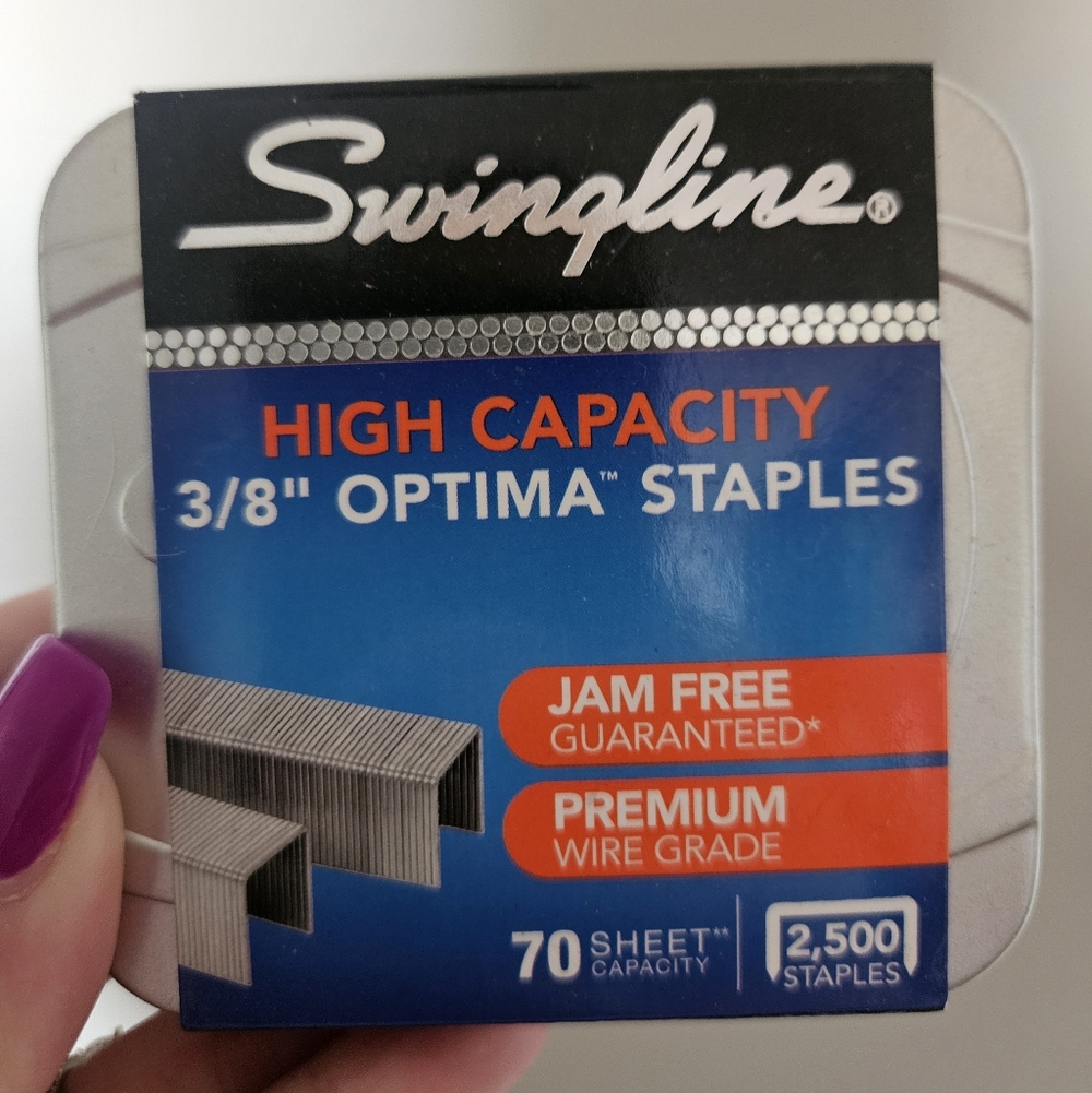 NIB Swingline High Capacity 3/8" Optima Staples 70 Sheets 2,500 Staples